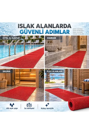 Bal Petek Paspas Kaymaz PVC Islak Zemin Banyo Duş Havuz 4 mm 2,53 kg/m2