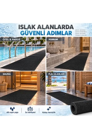 Bal Petek Paspas Kaymaz PVC Islak Zemin Banyo Duş Havuz 4 mm 2,53 kg/m2