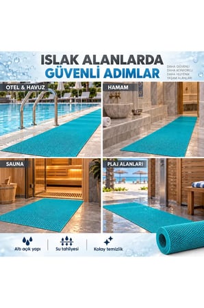Bal Petek Paspas Kaymaz PVC Islak Zemin Banyo Duş Havuz 4 mm 2,53 kg/m2