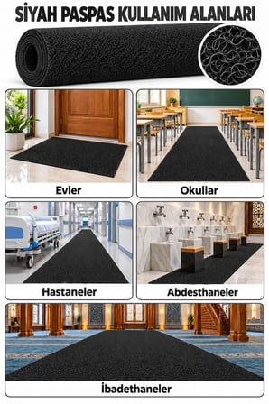 Kıvırcık Paspas Kaymaz Taban PVC Halı Yolluk Kapı Önü 12 mm EKO 2,6 kg/m2