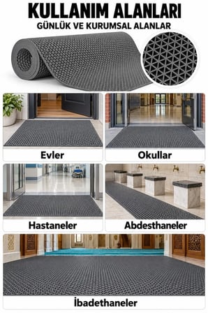 ZMat Yıldız Paspas Kaydırmaz PVC Banyo Duş Havuz Islak Zemin 5 mm 3,46 kg/m2