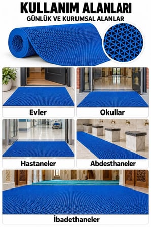 ZMat Yıldız Paspas Kaydırmaz PVC Banyo Duş Havuz Islak Zemin 5 mm 3,46 kg/m2