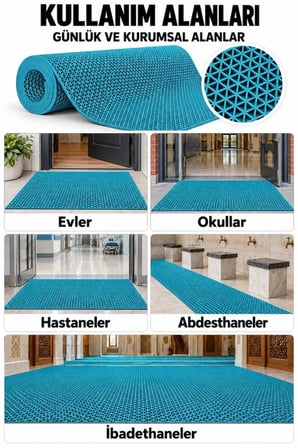 ZMat Yıldız Paspas Kaydırmaz PVC Banyo Duş Havuz Islak Zemin 5 mm 3,46 kg/m2