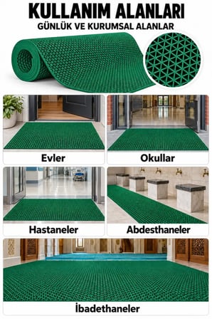 ZMat Yıldız Paspas Kaydırmaz PVC Banyo Duş Havuz Islak Zemin 5 mm 3,46 kg/m2