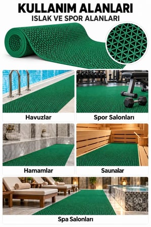 ZMat Yıldız Paspas Kaydırmaz PVC Banyo Duş Havuz Islak Zemin 5 mm 3,46 kg/m2