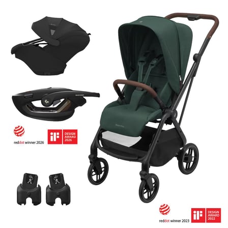 Maxi-Cosi Leona2-Coral Slide Pro Tek Elle Katlanabilen Çift Yönlü Seyahat Sistem Bebek Arabası Green-Black