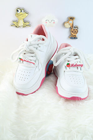 Unisex Çocuk Spor Ayakkabı Kuromi Spor Ayakkabı Özel Tasarım BaĞçıklı ve Cırtlı Çocuk Sneaker Spor