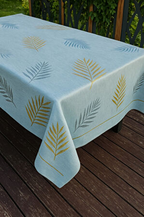 Modern Yaprak Desenli Şeffaf PVC Masa Örtüsü Silinebilir Kaymaz Sofra Örtüsü Su Geçirmez