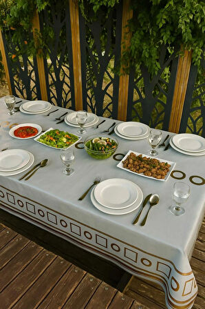 Lüks PVC Masa Örtüsü Su Geçirmez Silinebilir Altın Desenli Sofra Örtüsü Dayanıklı Kaymaz Şık Tasarım