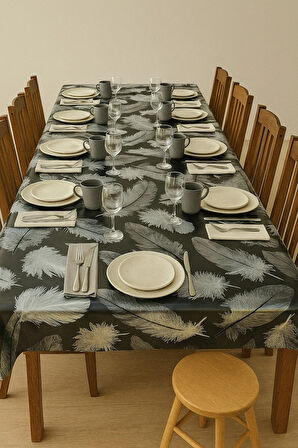 Lüks Leke Tutmaz Kolay Silinebilir Masa Örtüsü Dekoratif Muşamba Sofra Bezi