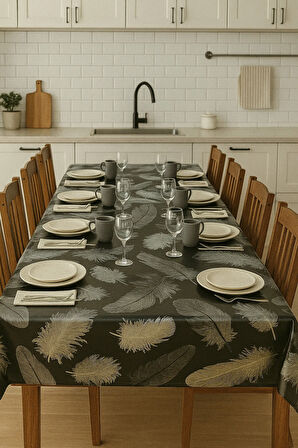 Lüks Leke Tutmaz Kolay Silinebilir Masa Örtüsü Dekoratif Muşamba Sofra Bezi