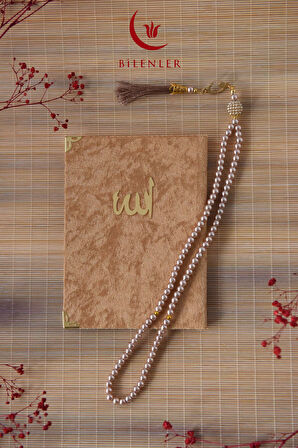 Kutulu Kadife Yasin ve Tesbih Seti 1 Adet- Gold