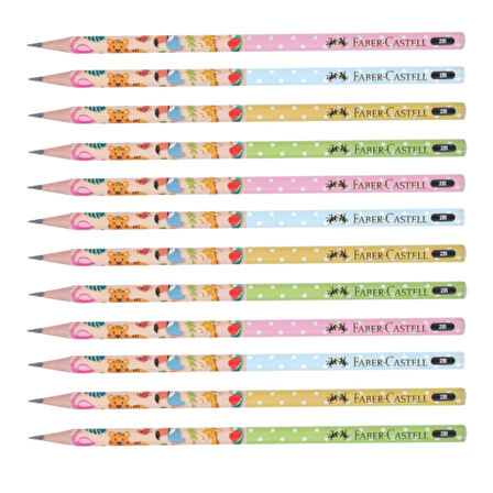 Faber-Castell Sevimli Dostlar 2B Yuvarlak Kurşun Kalem 12 Adet 16880