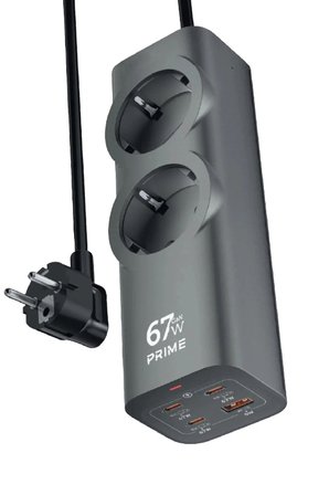 67W 2xAC 3xType-C 1xUSB Çıkış Akım Korumalı Çoklu Priz 2200W Güç Hızlı Şarj Destekli Kompakt Tasarım