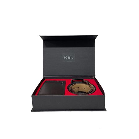  Fossil Napa kahverengi Cüzdan 1826 & 3,5 CM Hakiki Deri Kemer Seti 105 CM