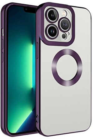 iPhone 13 Pro Kılıf Köşeleri Renkli Şeffaf Kamera Korumalı Silikon Luxury Kapak