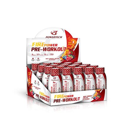 POWERTECH FIREPOWER PRE-WORKOUT 20 AMPUL LIQUIT ORMAN MEYVE AROMALI