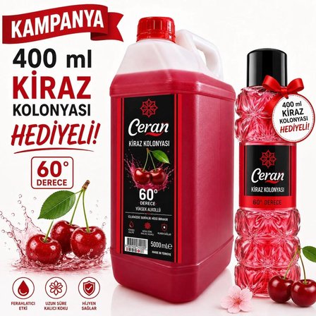 KİRAZ ÇİÇEĞİ  KOLONYASI 5 LİTRE 400 ML HEDİYELİDİR