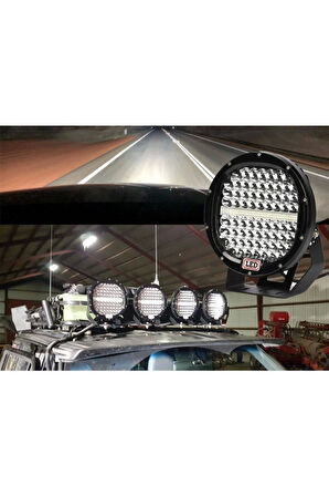 128 Ledli Siyah Çerçeve 300w Off Road Led Sis Farı Su Geçirmez 12v 24v Yuvarlak Çalışma Lambası