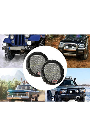 128 Ledli Siyah Çerçeve 300w Off Road Led Sis Farı Su Geçirmez 12v 24v Yuvarlak Çalışma Lambası