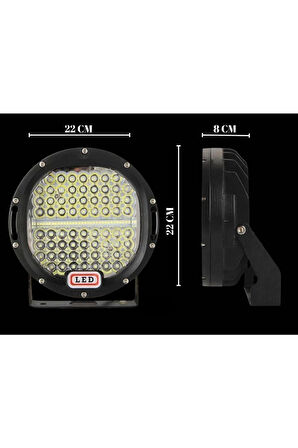 128 Ledli Siyah Çerçeve 300w Off Road Led Sis Farı Su Geçirmez 12v 24v Yuvarlak Çalışma Lambası