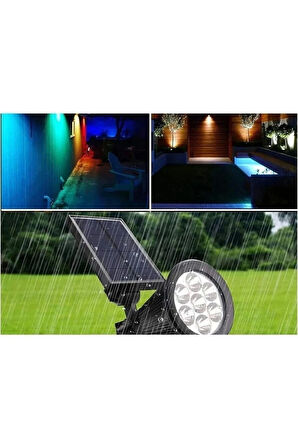 Unichrome Modlu 7 Led Solar Güneş Enerjili Kazıklı Çim & Bahçe Aydınlatma Armatürü Rgb 7 Renk