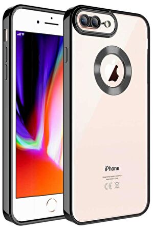 iPhone 7 Plus Kılıf Köşeleri Renkli Şeffaf Kamera Korumalı Silikon Luxury Kapak