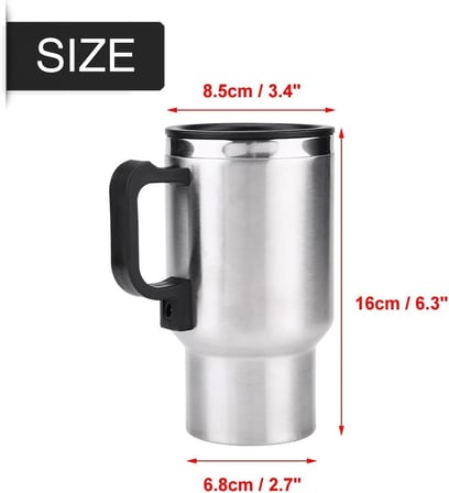 İnwelt Paslanmaz Çelik Araç Kettle Su Isıtıcı Termos Kupa Bardak 500 Ml, 12V