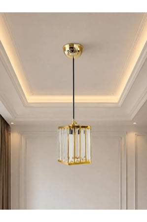 kare taşlı avize gold