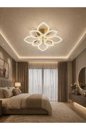 ÇİÇEK 4+4'LÜ LEDLİ GOLD avize