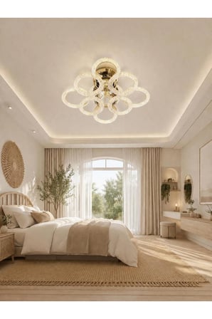 DAİRE 4+4'LÜ LEDLİ GOLD avize