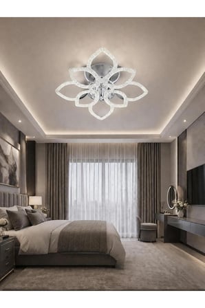 ÇİÇEK 4+4'LÜ LEDLİ KROM avize