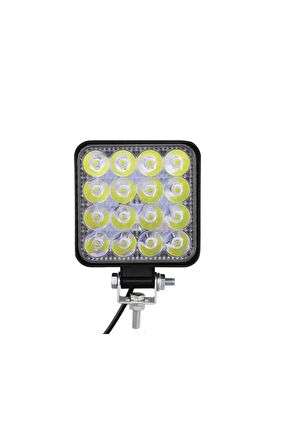 8 Adet 16 Led Kare Off Road Iş Makinesi Çalışma Lambası Sis Farı