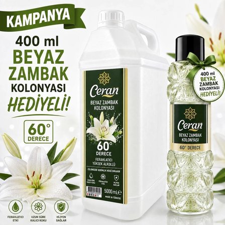 BEYAZ ZAMBAK KOLONYASI 5 LİTRE 400 ML HEDİYELİ