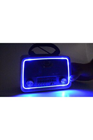 Knstar Kn-1183bt Şarjlı Ledli Retro Ahşap Radyo Mp3 Çalar