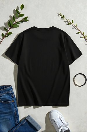 Unisex Desenli Papatya Baskılı Tasarım Tshirt