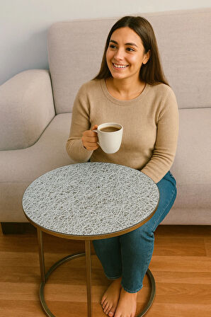 Kaliteli Lüks Yuvarlak PVC Dantelli Orta Sehpa Masa Örtüsü – Çeyizlik, Dekoratif