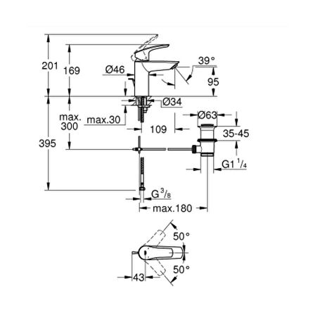 Grohe Eurosmart Tek Kumandalı Lavabo Bataryası S-Boyut-33265003