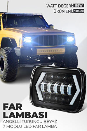 5"x 7" 55W Melek Göz H4 Jeep Cherokee XJ Toyota Celica LED Kare Far 240SX S13 Oto Far