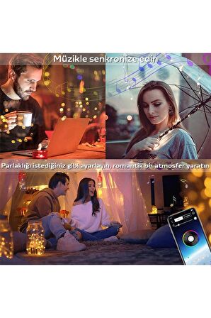 10mt 100 Led usb Rgb Bluetooth Telefonla Kontrol Edilen Usb Led Lamba Ios-android