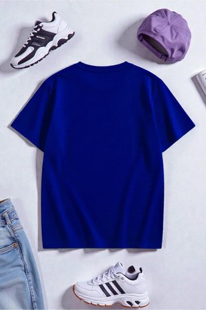 Unisex Flowers Baskılı Tasarım Tshirt