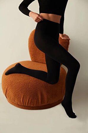 Kadın Siyah Pamuklu Termal Külotlu Çorap