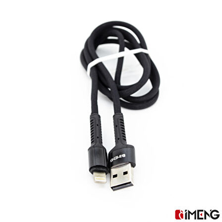 Global 3A UsbA to Lightning Pro Braided Data ve Hızlı Şarj Kablosu Siyah