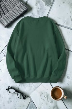 Unisex Karma Baskılı Bisiklet Yaka Sweatshirt