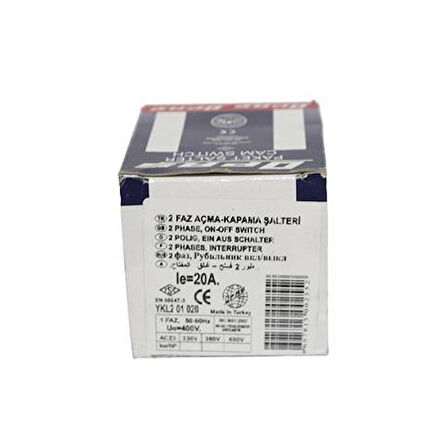 Opaş 2x20A 0-1 Aç-Kapa Kilitli Pako Şalter - YKL201020