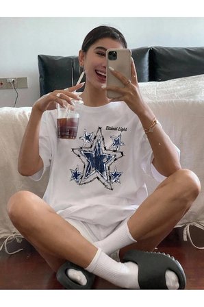 Unisex Eteinal Light Baskılı Oversize Tshirt