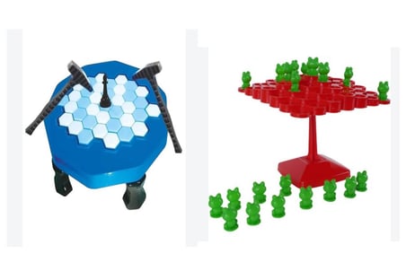 Kutulu Dikkat Ve Denge Geliştirici  Buz Tuzağı Buz Kırma ve Frog Kurbağa Denge Oyunu İkili Set
