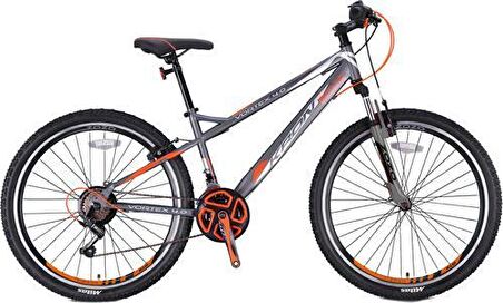 KRON BİSİKLET 27.5 J VORTEX 4.0 MTB M-DISC ERKEK DAĞ 21-VİTES-18" Mat Füme - Neon Turuncu/Gri