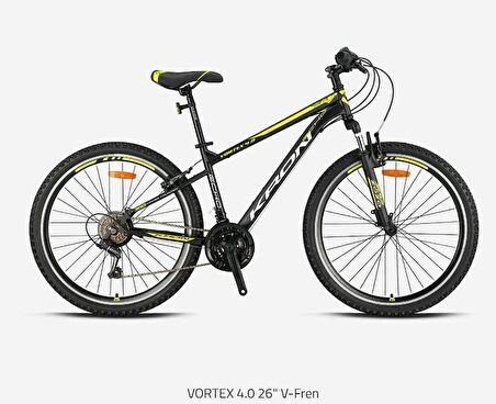 VORTEX 4.0 - 26  MTB - 16' - 21 Vites - V.B. - Mat Siyah-Gri/Neon Sarı