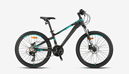 XC 100 - 24" MTB - 13' - 21 Vites - H.DISC - Mat Siyah-Gri/Turkuaz